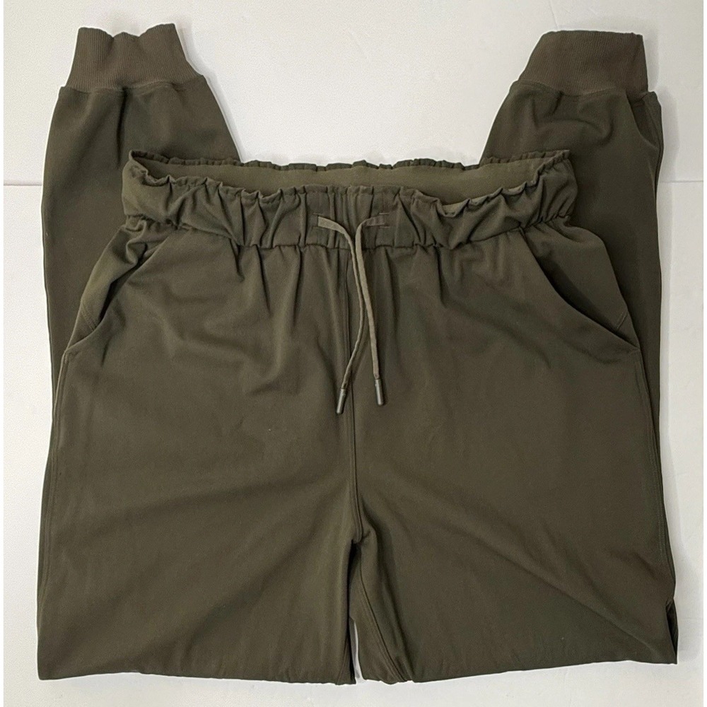 Lululemon Womens Size 8 Dark Olive Green Jogger‎ Pants Athleisure High Rise Gym